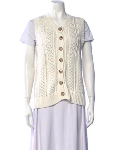 Pre-owned Me+em V-neck Sweater In White