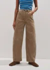 Me+em Washed Cord Extreme Seam Pant In Latte