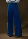 Me+em Washed Cord Straight-leg Lounge Pant In Sapphire Blue
