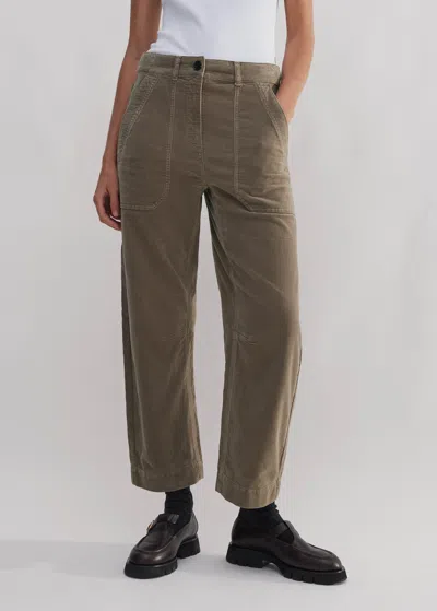 Me+em Washed Velvet Engineered-leg Pant In Winter Stone