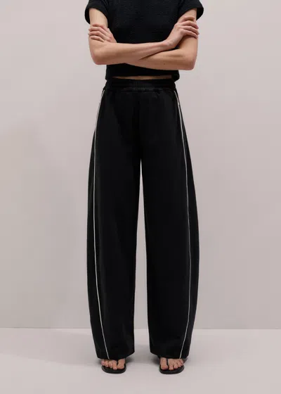 Me+em Wide Barrel-leg Track Pant Black-light Cream
