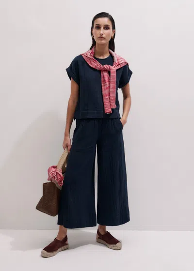 Me+em Wide-leg Crop Pant In Blue