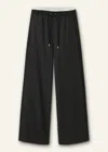 Me+em Wide-leg Side Stripe Track Pant In Charcoal Melange/black