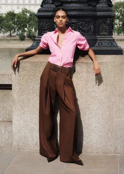 Me+em Wide Leg Trouser Pecan Brown