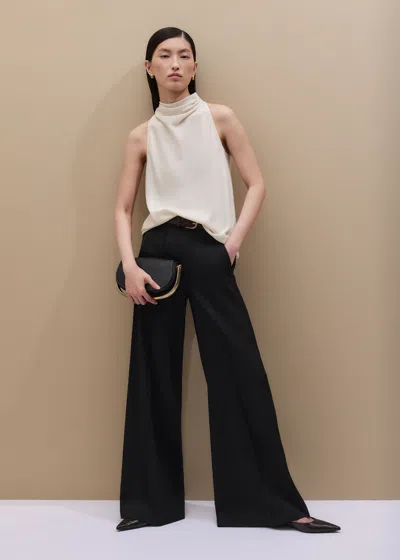 Me+em Wide Leg Tux Trouser Black