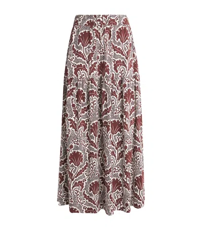 Me+em Wildflowers Midi Skirt In Brown