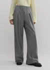 Me+em Wool-blend Herringbone Wide-leg Pant In Grey