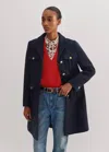 ME+EM WOOL-BLEND MILITARY A-LINE COAT
