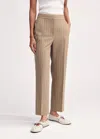 Me+em Wool-blend Pinstripe Slim Crop Pant In Caramel