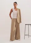 Me+em Wool-blend Pinstripe Wide-leg Pant In Caramel