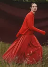 Me+em Wool-blend Pleated Skirt In Winter Orange