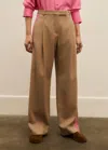 Me+em Wool-blend Side Stripe Tailored Pant In Camel/pink