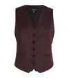 Me+em Wool-blend Waistcoat In Burgundy