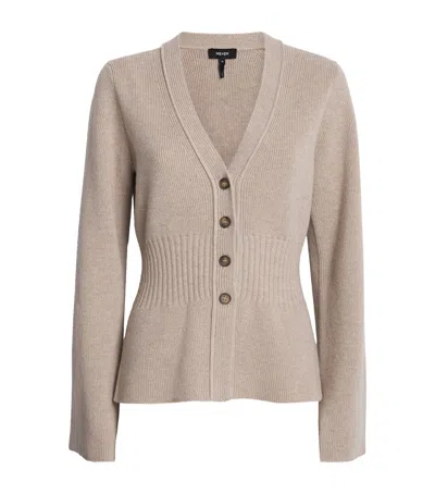 Me+em Wool-cashmere Contour Cardigan In Sand