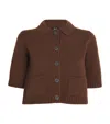 Me+em Wool-cashmere Cropped Jacket In Animal Print