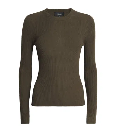 Me+em Wool-cashmere Layering Sweater In Green