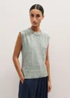 Me+em Wool Cashmere Layering Sweater Vest In Green Multi