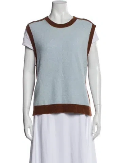 Pre-owned Me+em Wool Colorblock Pattern Sweater In Blue