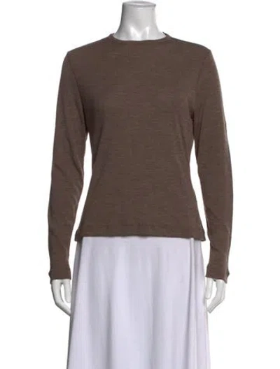 Pre-owned Me+em Wool Crew Neck Top In Brown