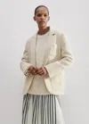 Me+em Wool Herringbone Jacket In Ivory