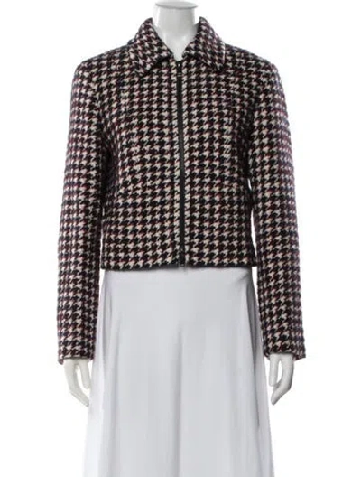 Pre-owned Me+em Wool Houndstooth Print Jacket In Multicolor