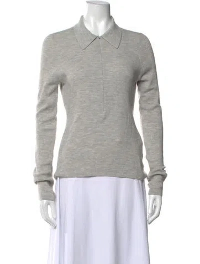 Pre-owned Me+em Wool Long Sleeve Polo In Grey