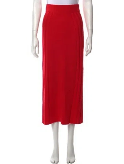 Pre-owned Me+em Wool Midi Length Skirt In Red