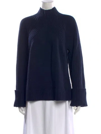 Pre-owned Me+em Wool Mock Neck Sweater In Blue