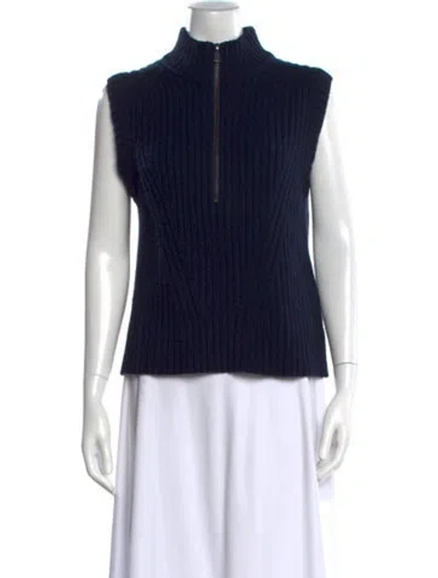 Pre-owned Me+em Wool Mock Neck Sweater In Blue
