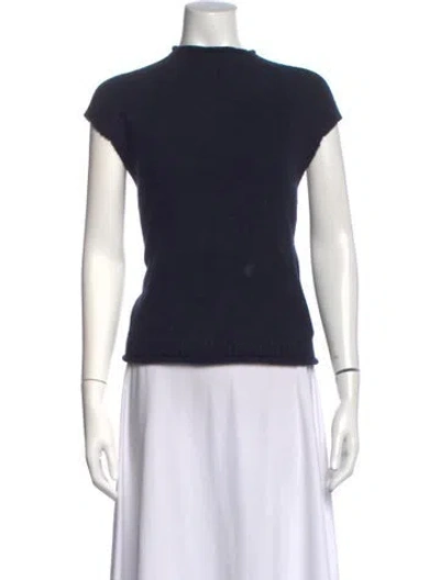 Pre-owned Me+em Wool Mock Neck Sweater In Blue