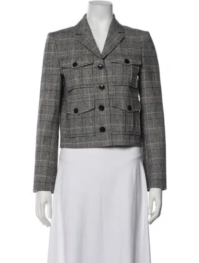 Pre-owned Me+em Wool Plaid Print Blazer In Multicolor
