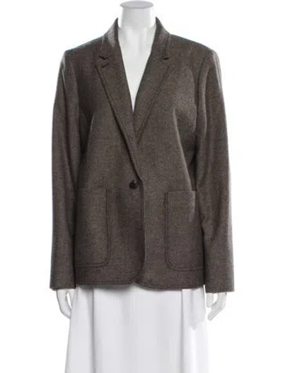 Pre-owned Me+em Wool Printed Blazer In Neutral