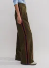 Me+em Wool Sharp Pleat Front Wide-leg Pant In Deep Autumn Olive
