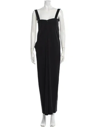 Pre-owned Me+em Wool Square Neckline Jumpsuit In Black