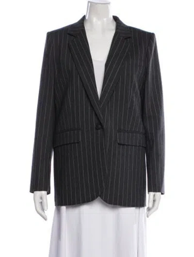 Pre-owned Me+em Wool Striped Blazer In Gray