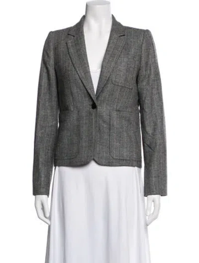 Pre-owned Me+em Wool Striped Blazer In Gray