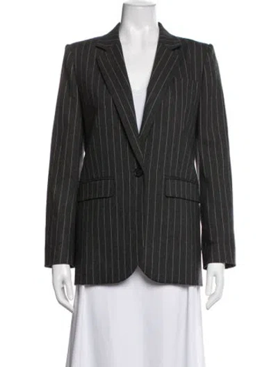 Pre-owned Me+em Wool Striped Blazer In Gray