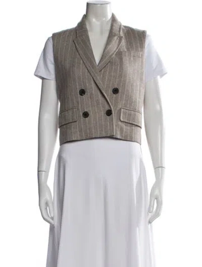 Pre-owned Me+em Wool Striped Vest In Neutral