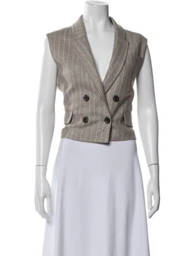 Pre-owned Me+em Wool Striped Vest In Neutral