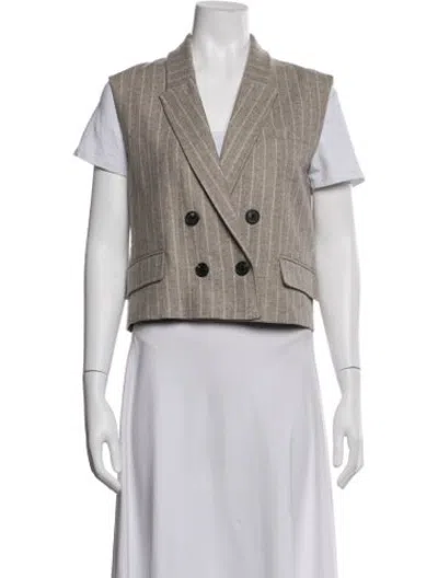 Pre-owned Me+em Wool Striped Vest In Neutrals
