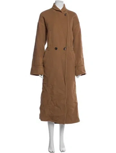 Pre-owned Me+em Wool Trench Coat In Brown
