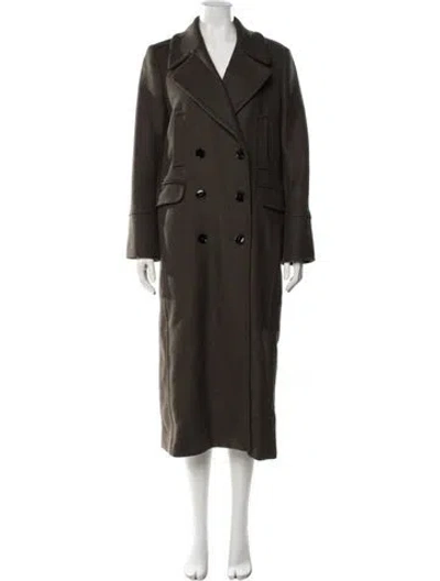Pre-owned Me+em Wool Trench Coat In Green