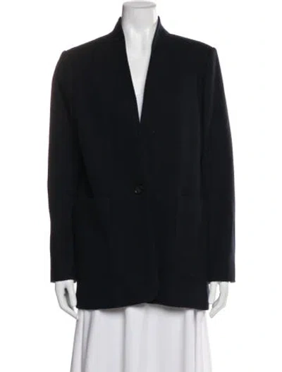 Pre-owned Me+em Wool Tweed Pattern Blazer In Black