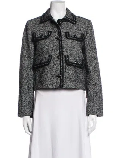 Pre-owned Me+em Wool Tweed Pattern Blazer In Black