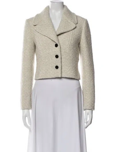 Pre-owned Me+em Wool Tweed Pattern Blazer In Neutral