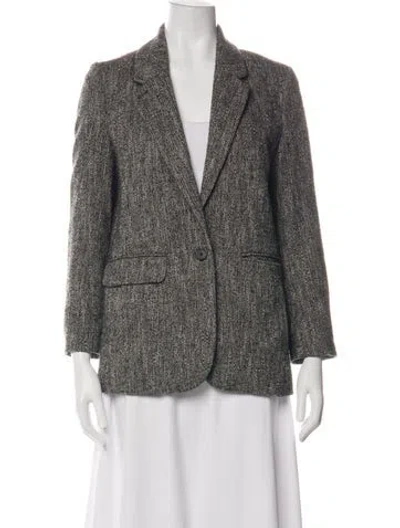 Pre-owned Me+em Wool Tweed Pattern Blazer In Neutral