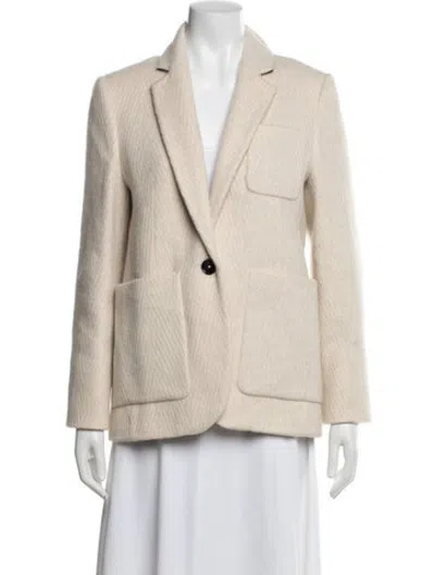 Pre-owned Me+em Wool Tweed Pattern Blazer In Neutrals