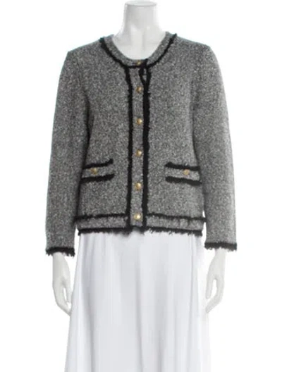 Pre-owned Me+em Wool Tweed Pattern Jacket In Black