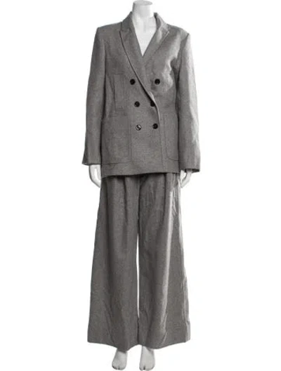 Pre-owned Me+em Wool Tweed Pattern Pantsuit W/ Tags In Grey