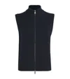 Me+em Wool Two-way Zip Vest In Blue
